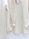 SWAYING 25 Autumn and Winter Lapel Twisted Cashmere Blend Cardigan SW-SW25AW1T33C1S2-BAI White